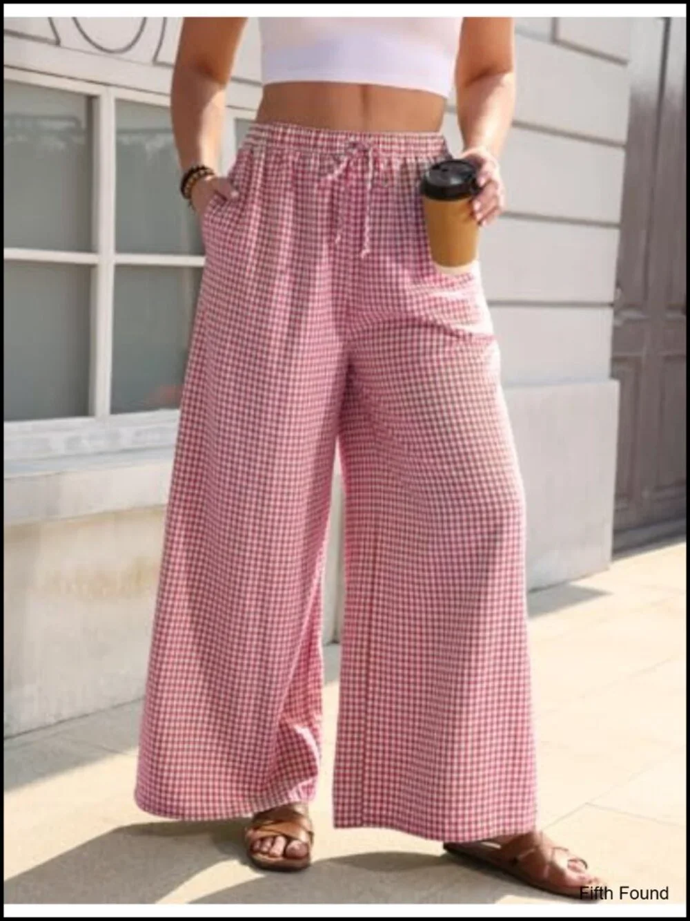 Linen Blend Wide Leg Palazzo Pants Drawstring Elastic Waist Casual Pockets